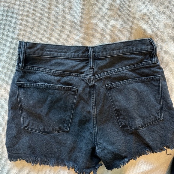 All Saints Women's Black Distressed Denim Shorts - Picture 6 of 6